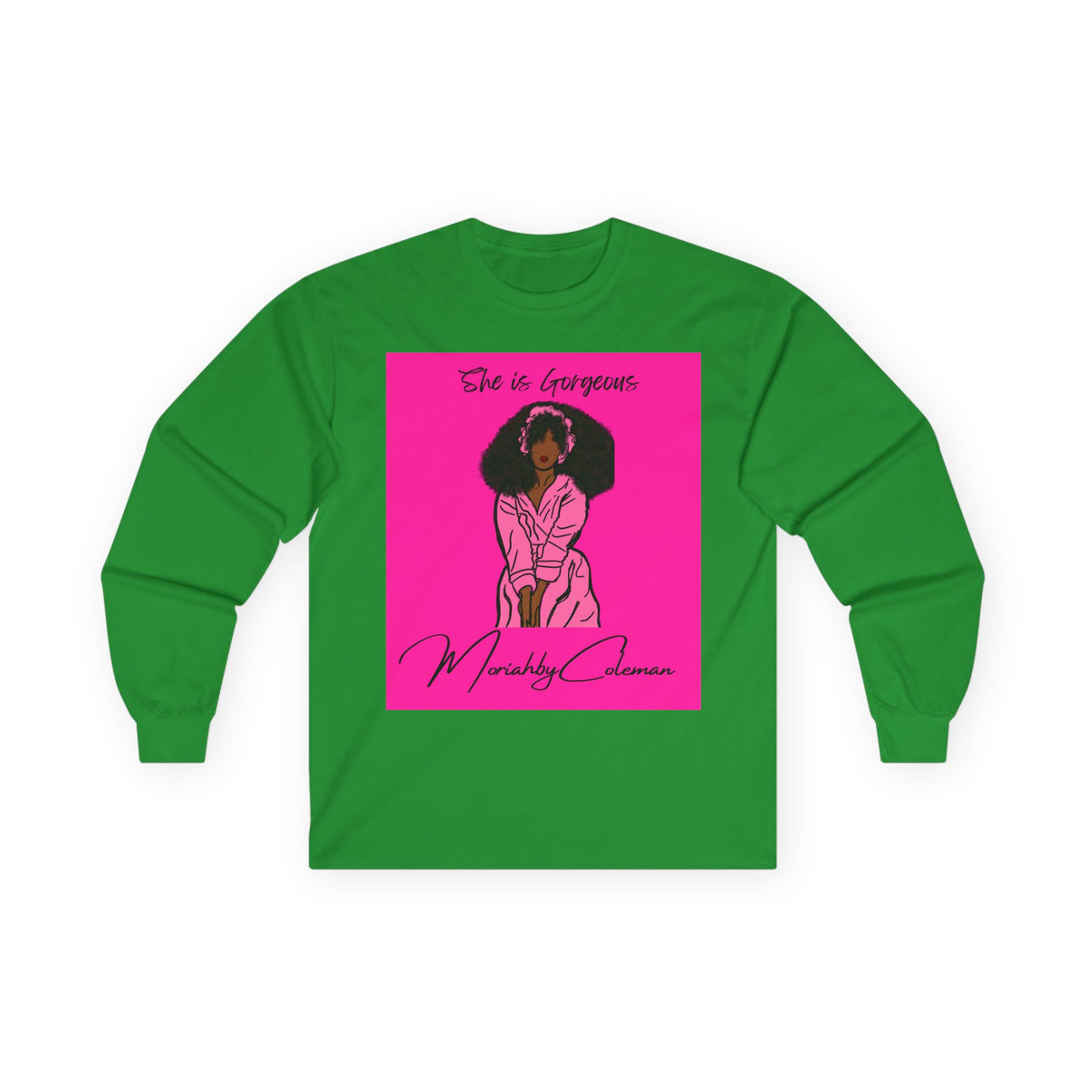 She is Gorgeous Illustration Long Sleeve Tee | Black Woman Empowerment