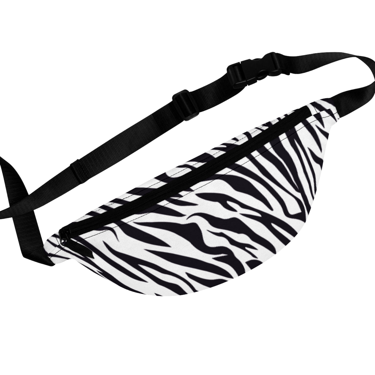 Zebra Print Fanny Pack | Black White Animal Print Waist Bag