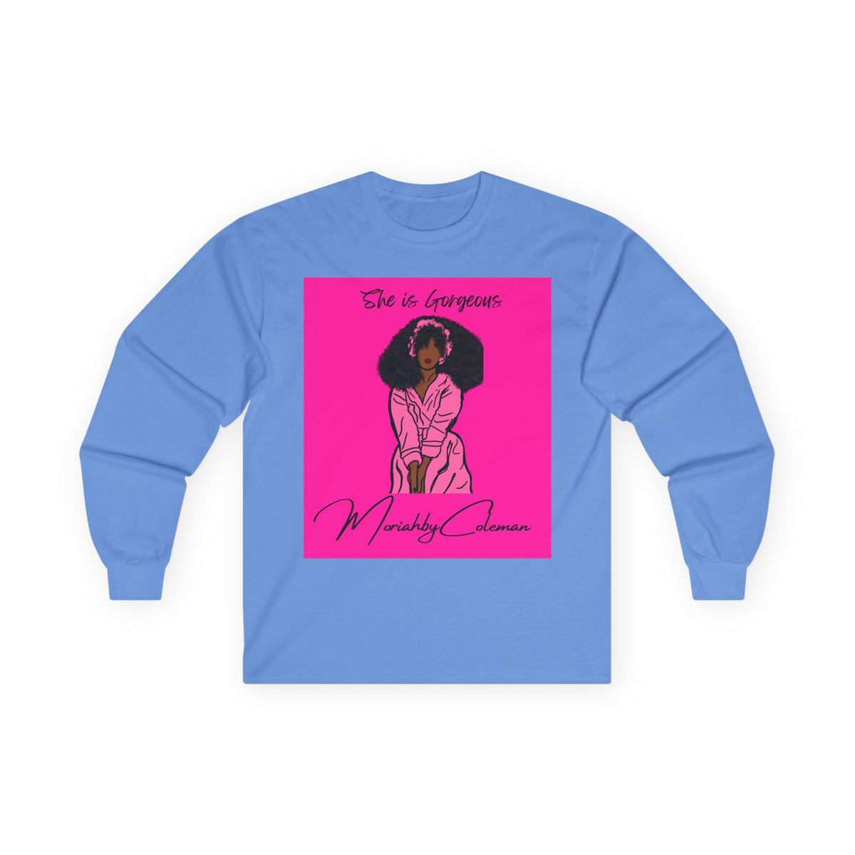 She is Gorgeous Illustration Long Sleeve Tee | Black Woman Empowerment