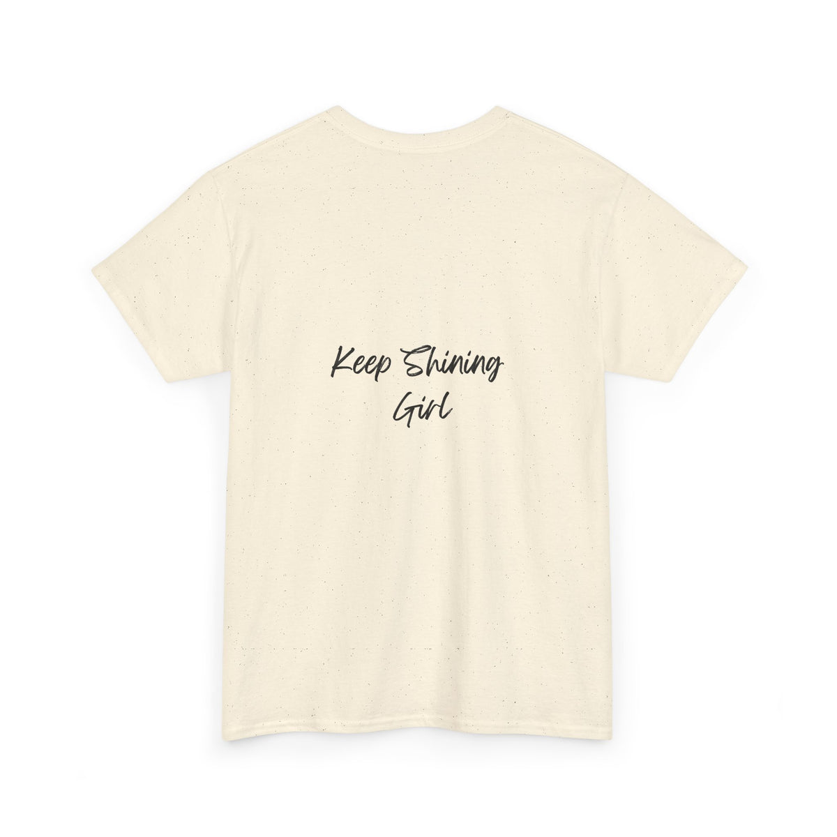 Keep Shining Girl T-Shirt | Pink Fashion Illustration, Inspirational Script