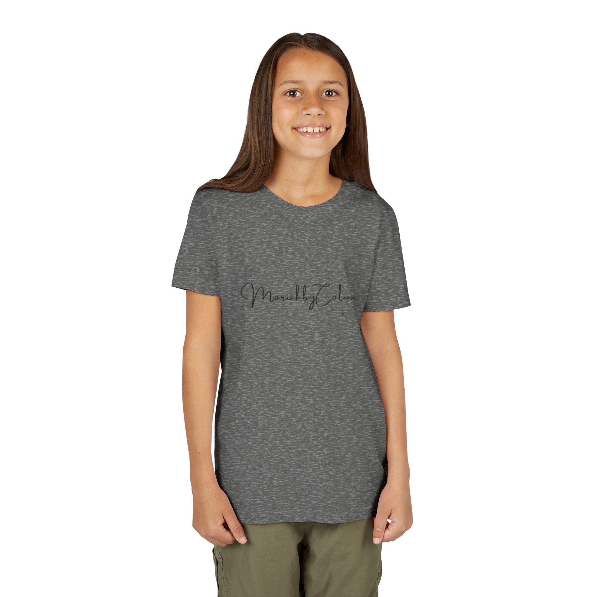 Stylish Youth Tee with Elegant Script Design, Perfect for Kids' Parties, Birthdays, Everyday Wear, Gift Ideas, and Family Photos