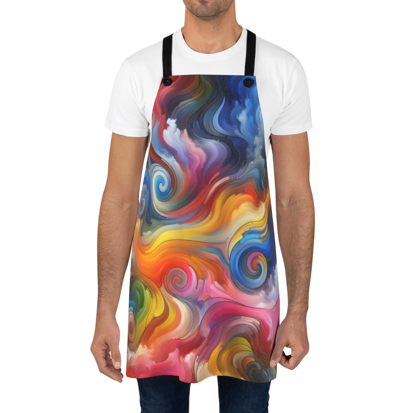 Vibrant Swirl Art Apron | Colorful Kitchen Cooking Apron for Chefs & Home Cooks