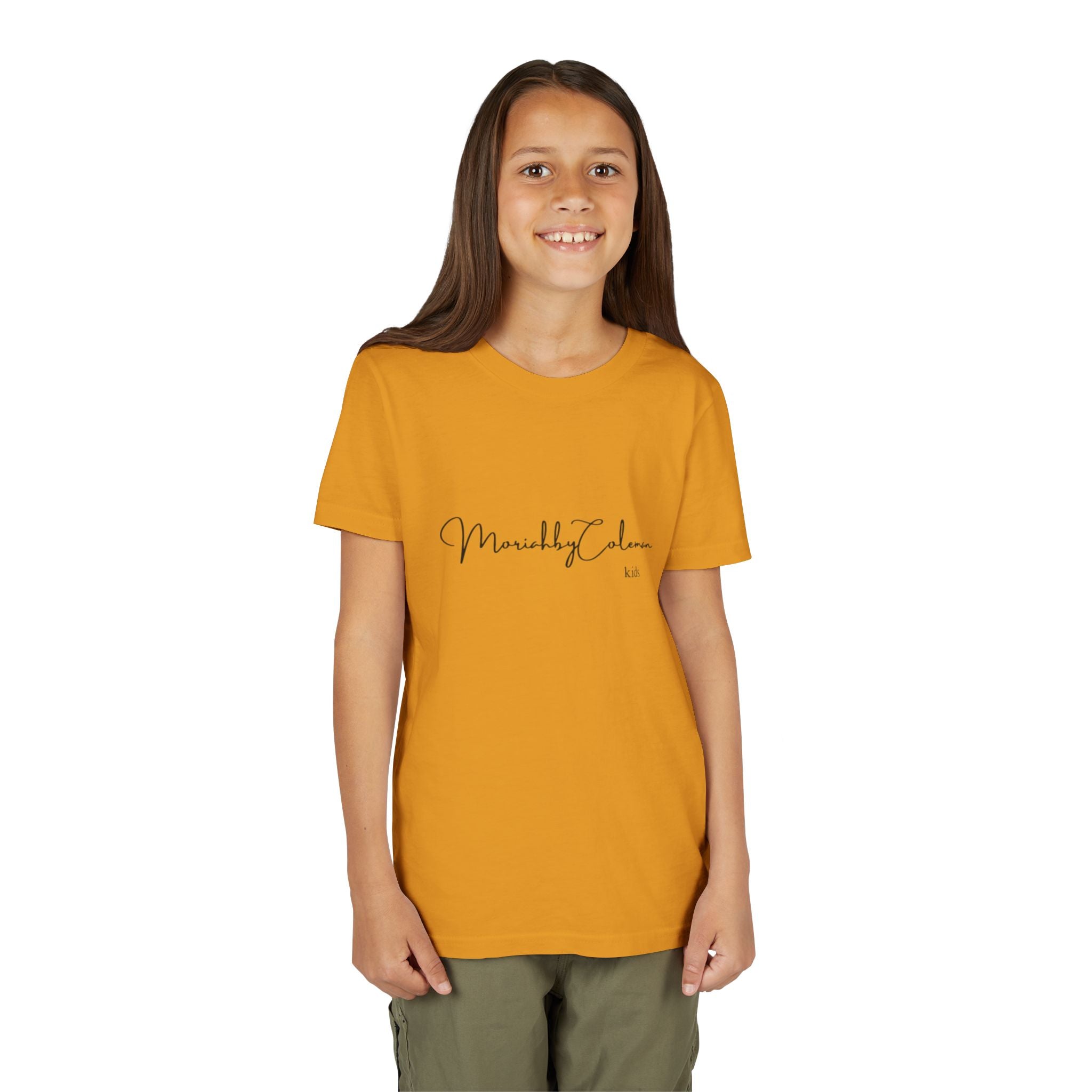 Stylish Youth Tee with Elegant Script Design, Perfect for Kids' Parties, Birthdays, Everyday Wear, Gift Ideas, and Family Photos