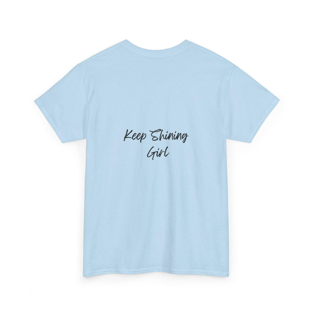 Keep Shining Girl T-Shirt | Pink Fashion Illustration, Inspirational Script