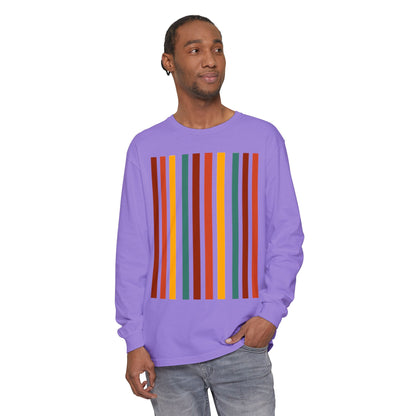 Retro Striped Unisex Long Sleeve T-Shirt - Perfect for Fall & Casual Outings