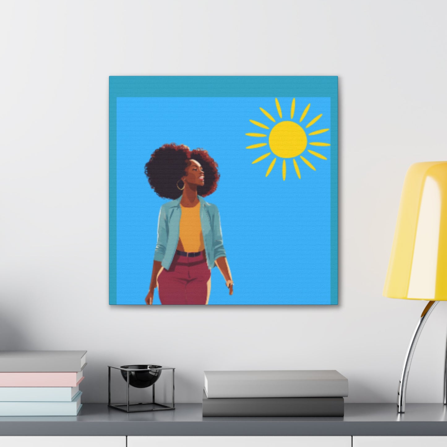 Sunshine Afro Woman Canvas Art - Vibrant Home Décor