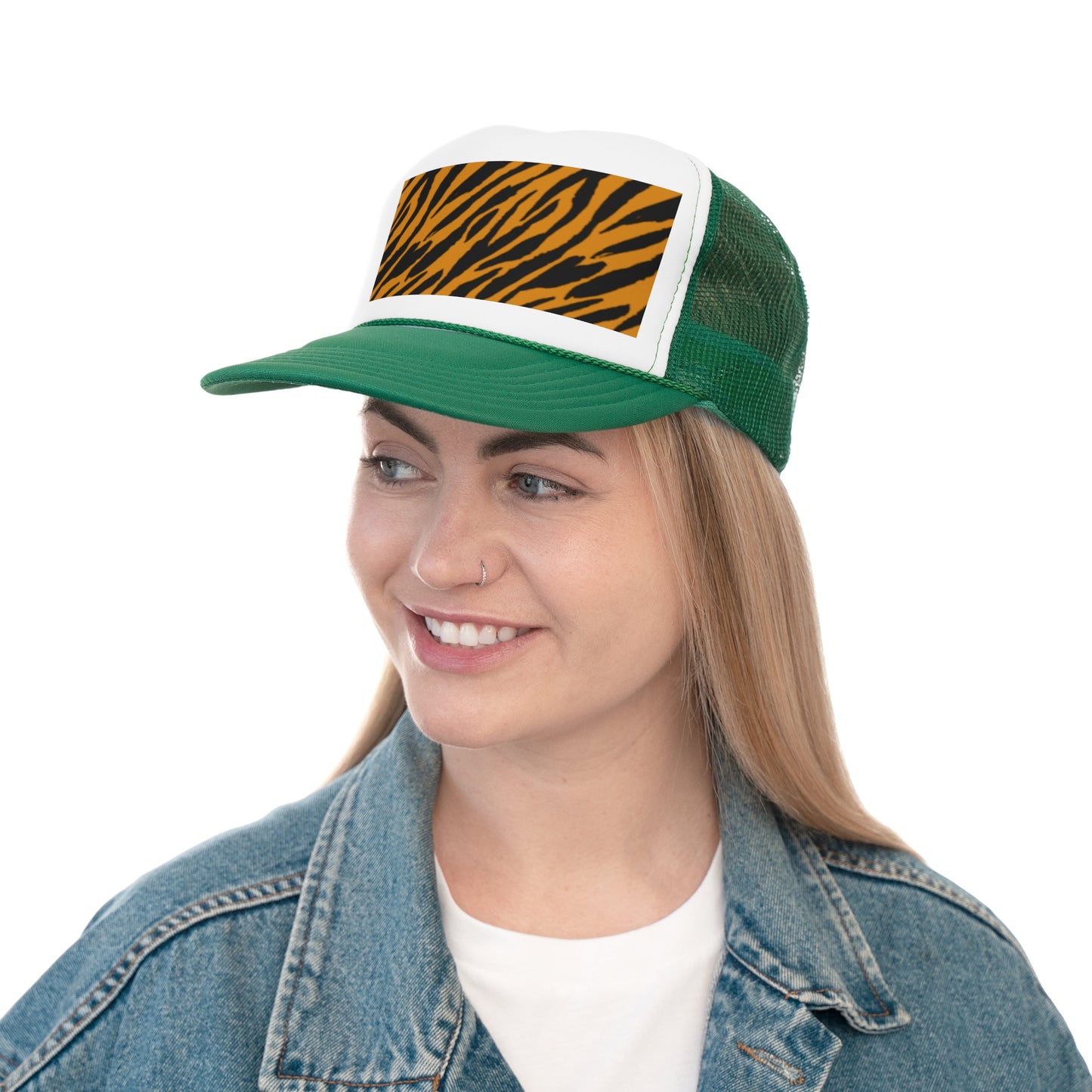 Stylish Tiger Print Trucker Cap - Trendy Outdoor Hat