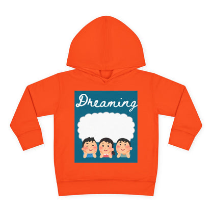 Dreaming Toddler Fleece Hoodie - Cozy Orange Pullover for Playtime and Sleepovers