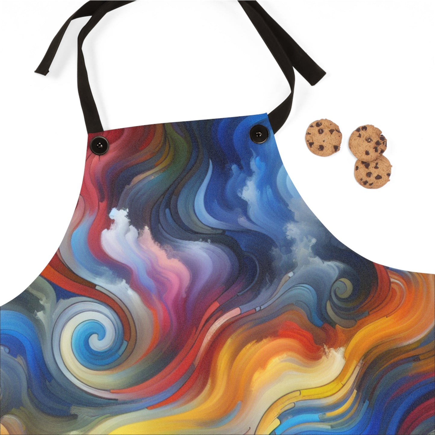 Vibrant Swirl Art Apron | Colorful Kitchen Cooking Apron for Chefs & Home Cooks