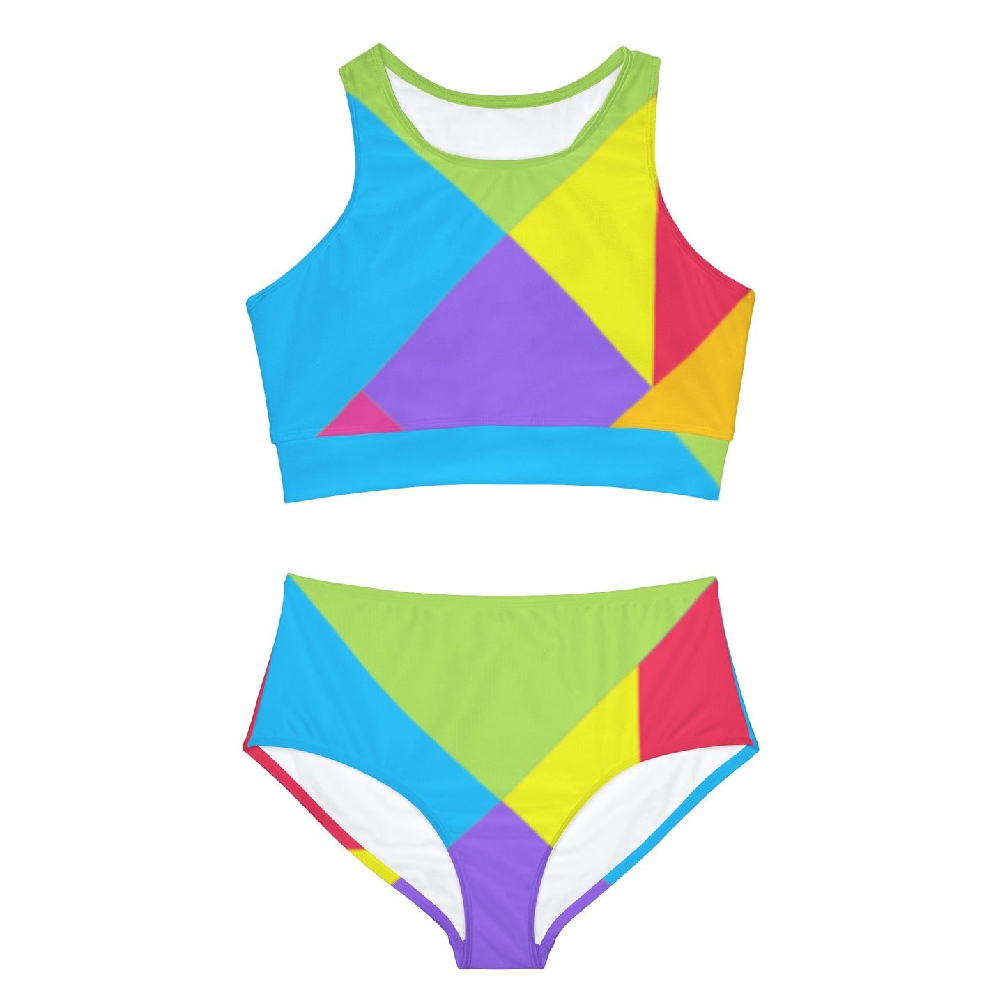 Colorful Sporty Bikini Set - Vibrant Athletic Swimwear for Beach & Pool