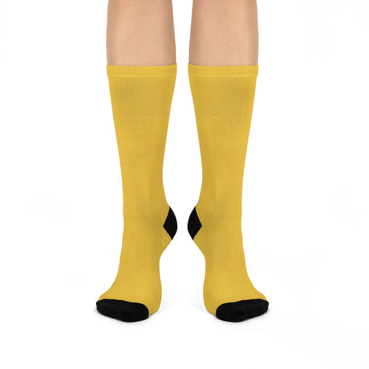 Cushioned Crew Socks - Cozy Yellow Comfort for Everyday Wear