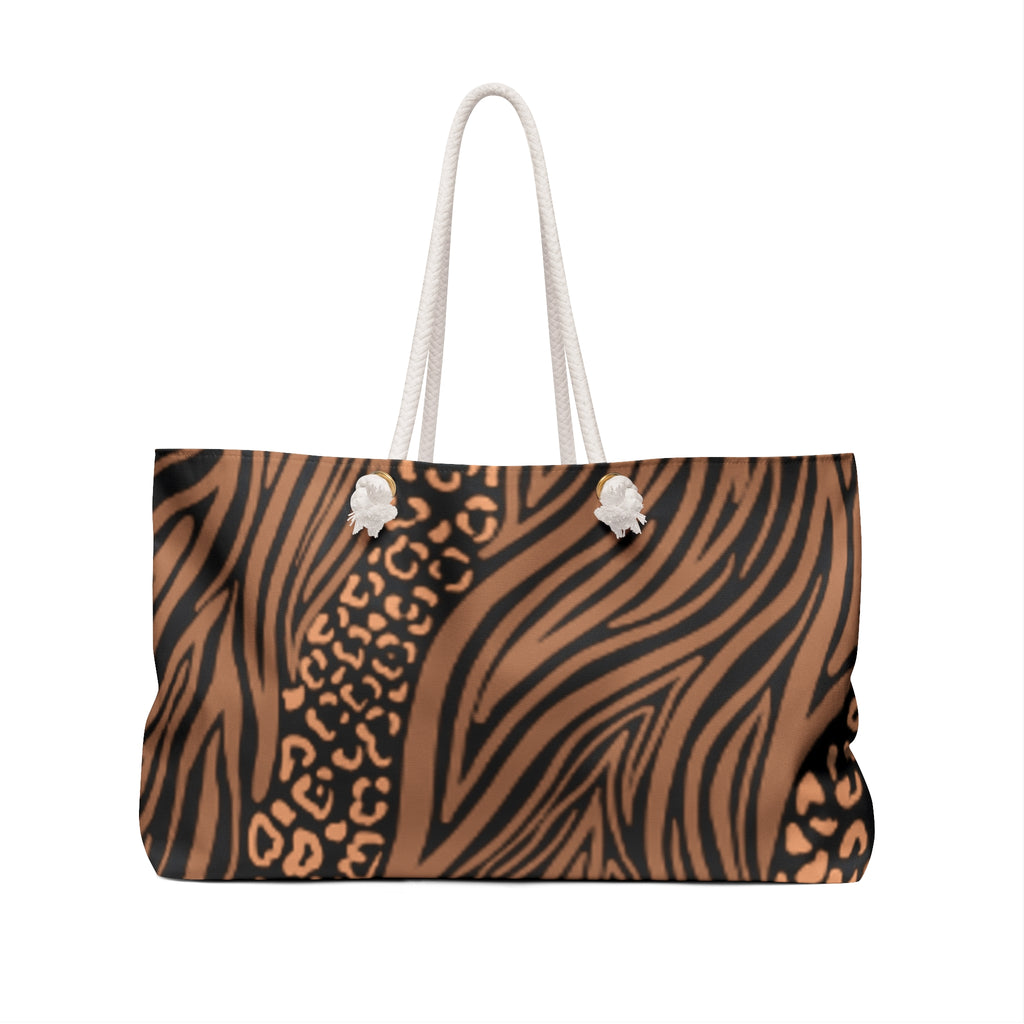 Chic Leopard Print Weekender Bag - Stylish Travel Tote for Weekend Getaways