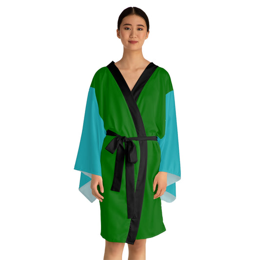 Trendy Long Sleeve Kimono Robe - Stylish Everyday Loungewear