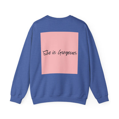 She Is Gorgeous illustration Sweatshirt | Afro Woman Pink Artwork