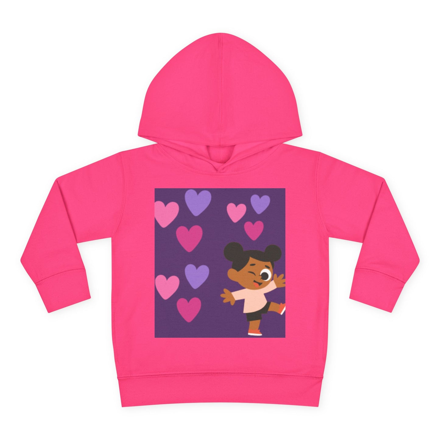 Cute Toddler Fleece Hoodie with Hearts Design - Perfect for Kids' Casual Wear and Gifts