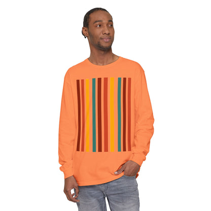 Retro Striped Unisex Long Sleeve T-Shirt - Perfect for Fall & Casual Outings