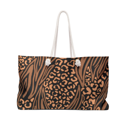 Chic Leopard Print Weekender Bag - Stylish Travel Tote for Weekend Getaways