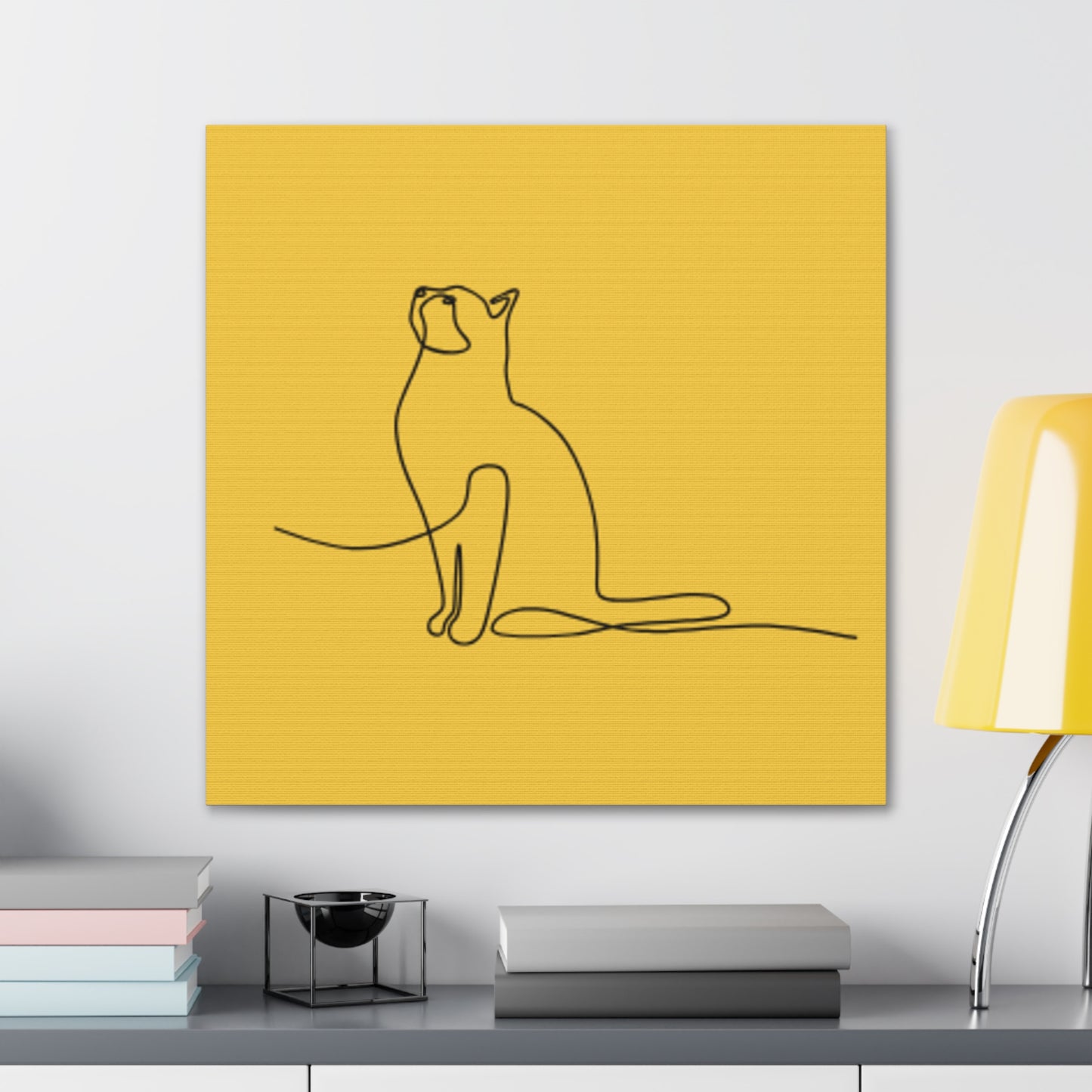 Modern Cat Canvas Gallery Wrap - Minimalist Art for Cat Lovers