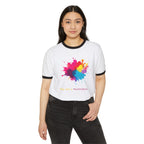 You Are A Masterpiece Unisex Cotton Ringer T-Shirt - Colorful Artistic Design