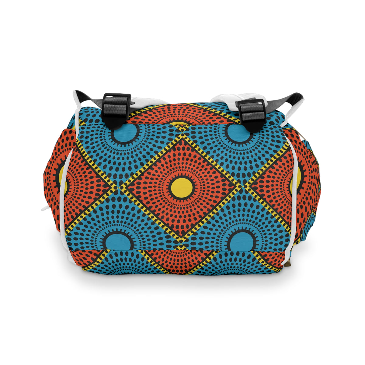 African Dot Pattern Diaper Backpack — Multifunctional Baby Bag for Moms & Dads