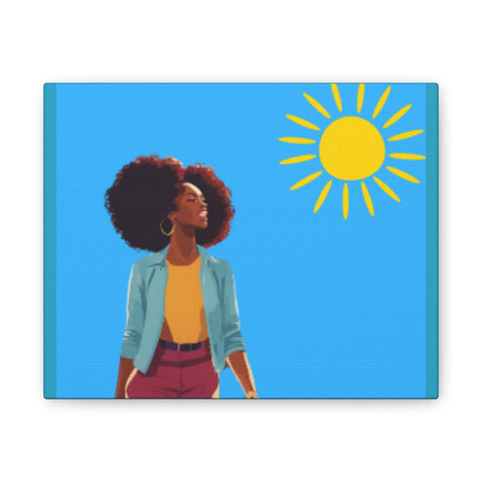 Sunshine Afro Woman Canvas Art - Vibrant Home Décor