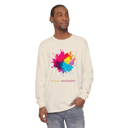 You Are A Masterpiece Long Sleeve T-Shirt - Colorful Art Tee for Creative Souls