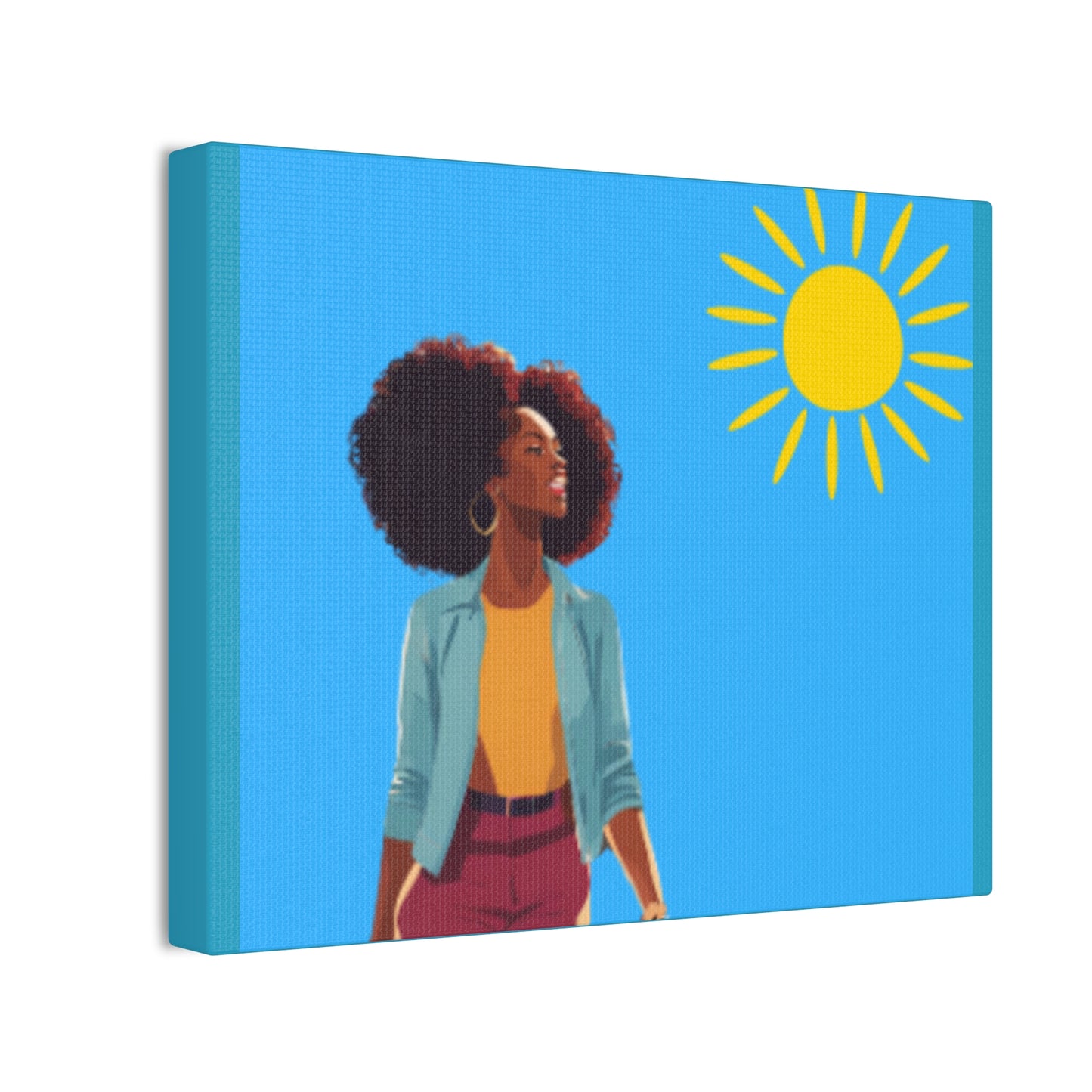 Sunshine Afro Woman Canvas Art - Vibrant Home Décor