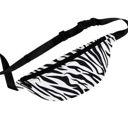 Zebra Print Fanny Pack | Black White Animal Print Waist Bag
