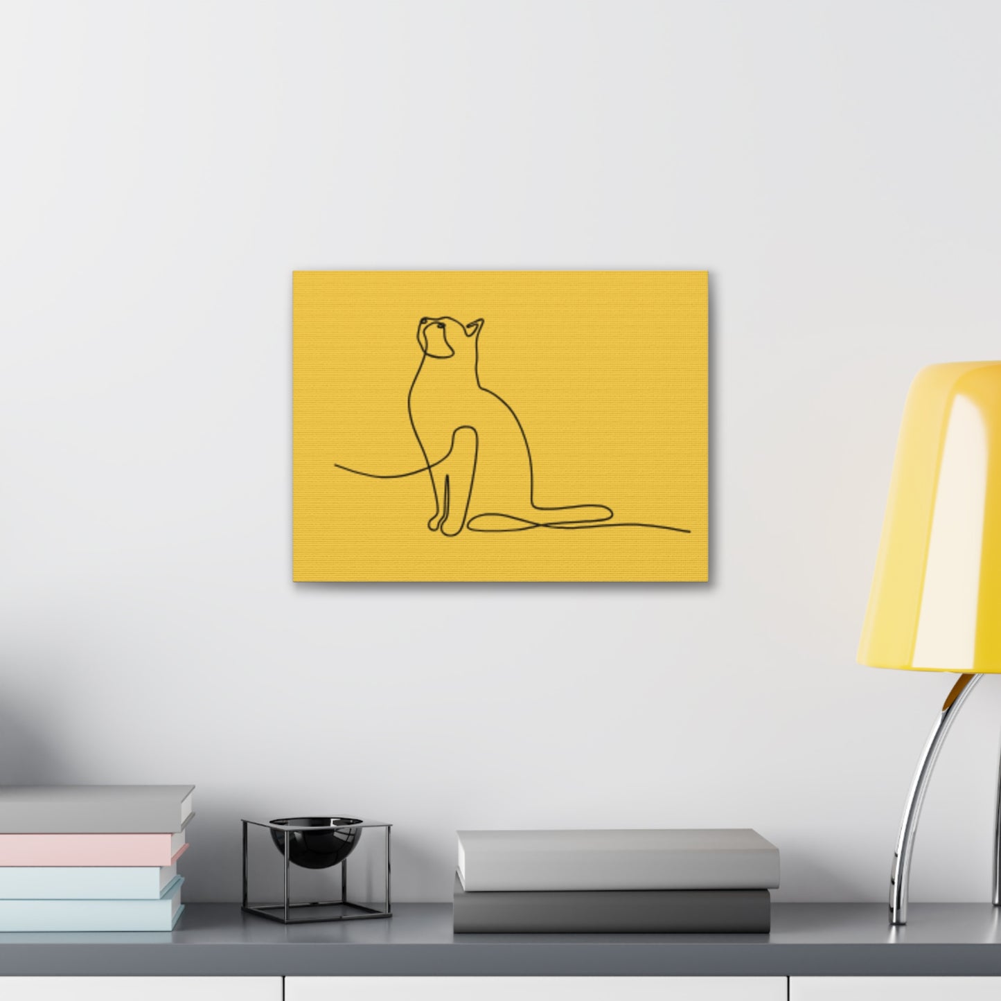 Modern Cat Canvas Gallery Wrap - Minimalist Art for Cat Lovers