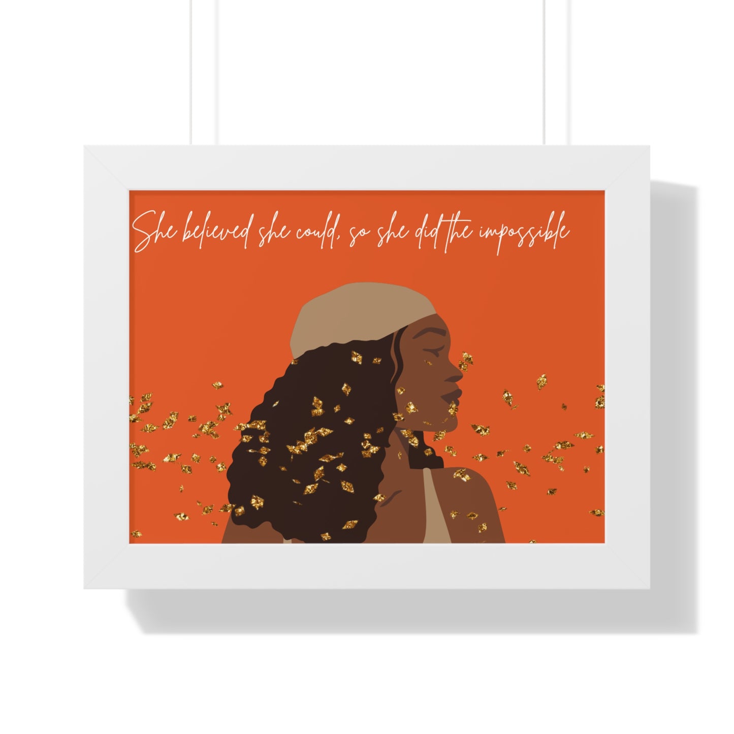 Empowering Inspirational Framed Poster - "She Believed She Could" - Perfect for Home Decor