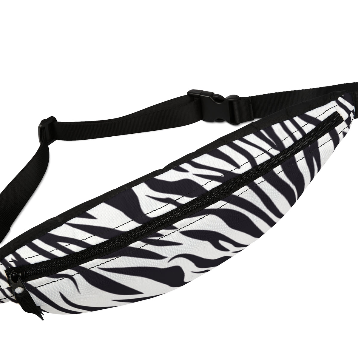 Zebra Print Fanny Pack | Black White Animal Print Waist Bag