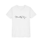 Stylish Youth Tee with Elegant Script Design, Perfect for Kids' Parties, Birthdays, Everyday Wear, Gift Ideas, and Family Photos