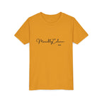 Stylish Youth Tee with Elegant Script Design, Perfect for Kids' Parties, Birthdays, Everyday Wear, Gift Ideas, and Family Photos