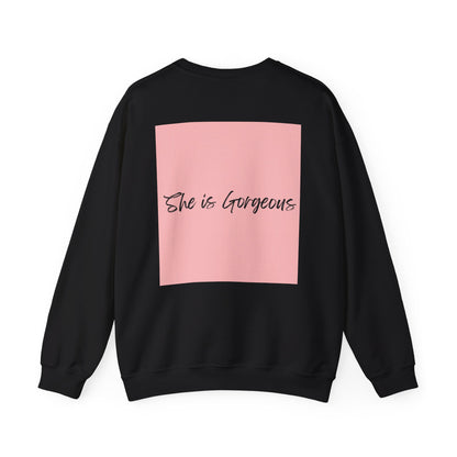 She Is Gorgeous illustration Sweatshirt | Afro Woman Pink Artwork