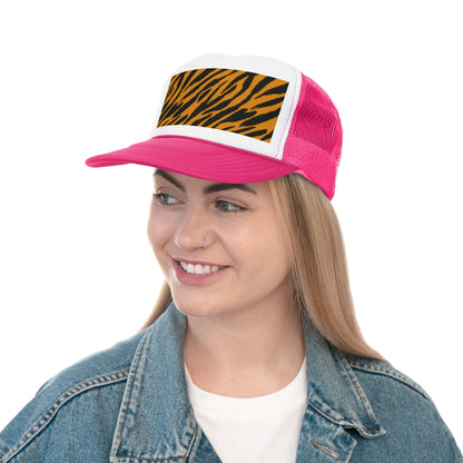 Stylish Tiger Print Trucker Cap - Trendy Outdoor Hat