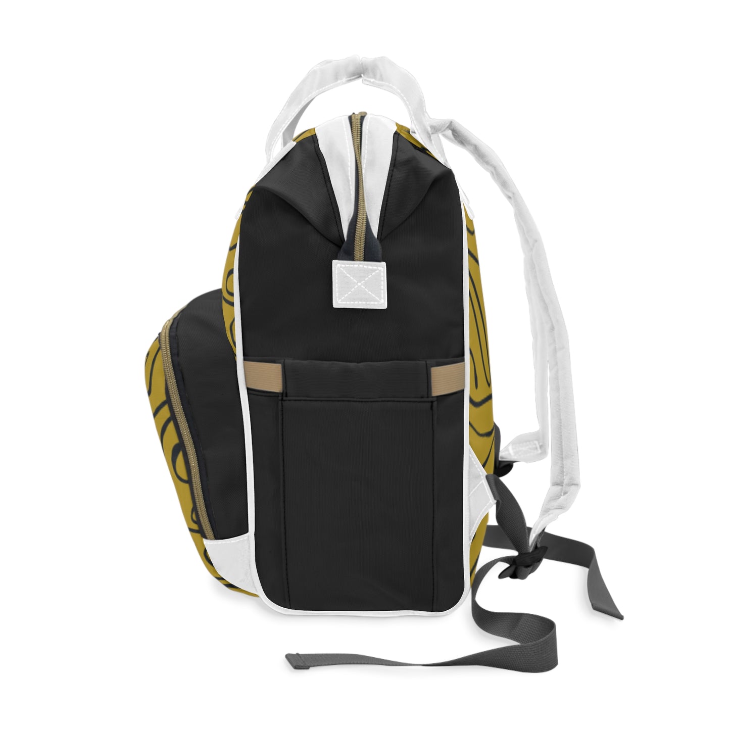 Stylish Multifunctional Diaper Backpack for Moms - Trendy Yellow Design