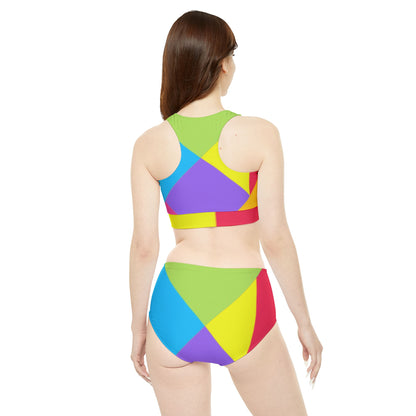 Colorful Sporty Bikini Set - Vibrant Athletic Swimwear for Beach & Pool