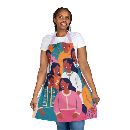 Colorful Artistic Apron with 5-Color Straps - Perfect for Cooking & Celebrations