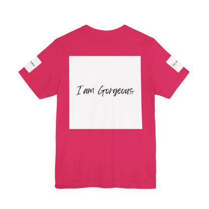 She Is Gorgeous illustration T-Shirt | Pink Afro Woman Artwork