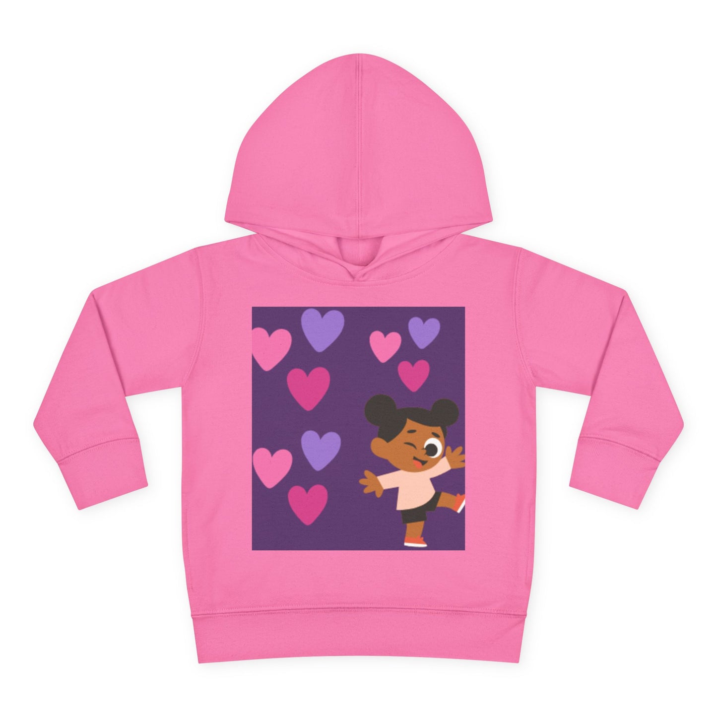 Cute Toddler Fleece Hoodie with Hearts Design - Perfect for Kids' Casual Wear and Gifts