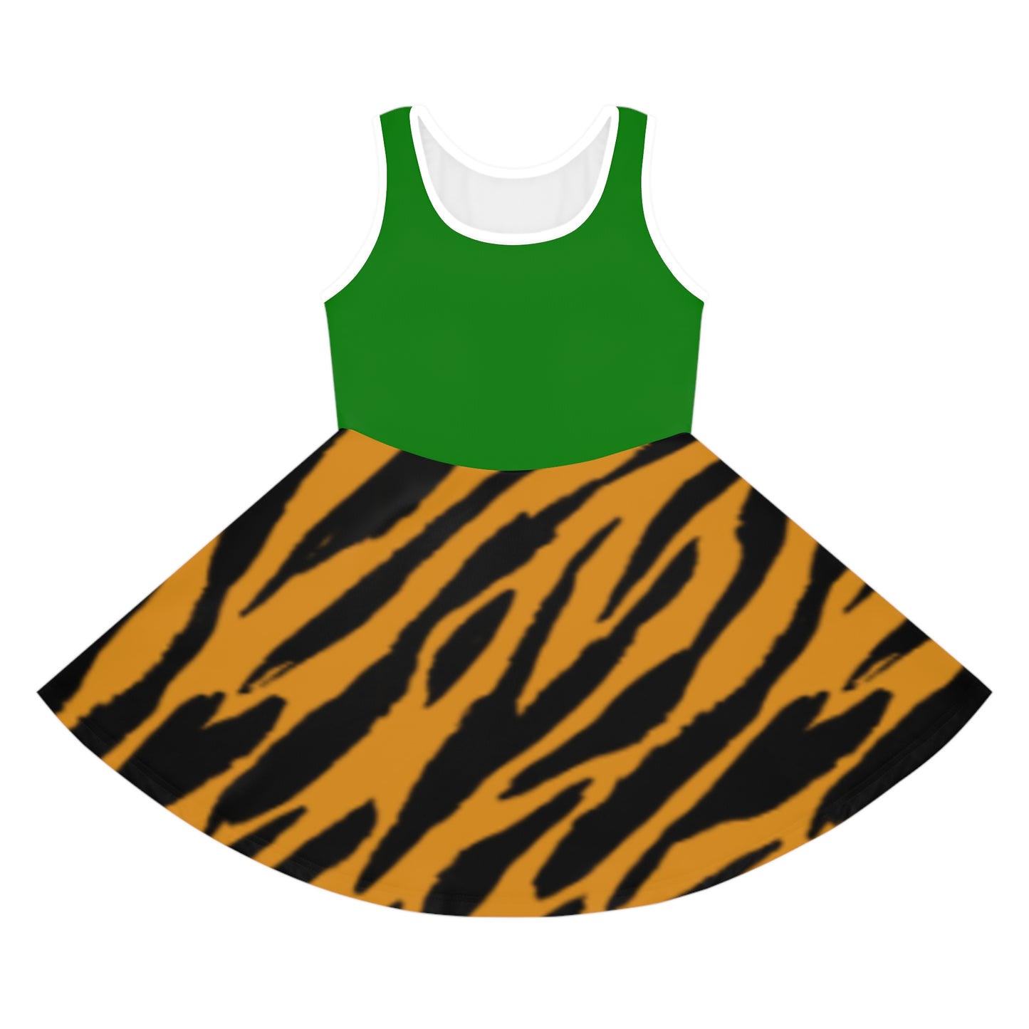 Girls' Sleeveless Tiger Print Sundress - Wild & Fun Summer Fashion