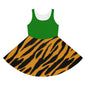 Girls' Sleeveless Tiger Print Sundress - Wild & Fun Summer Fashion