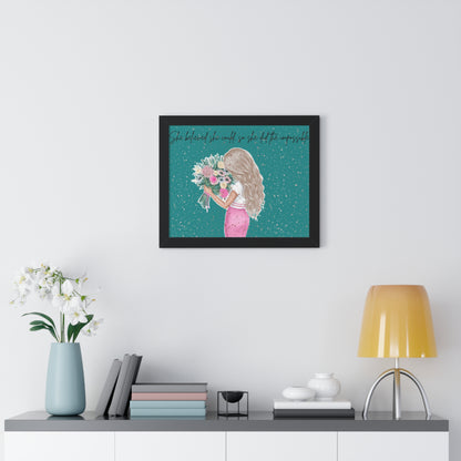 Inspirational Framed Horizontal Poster - "She Believed She Could, So She Did"