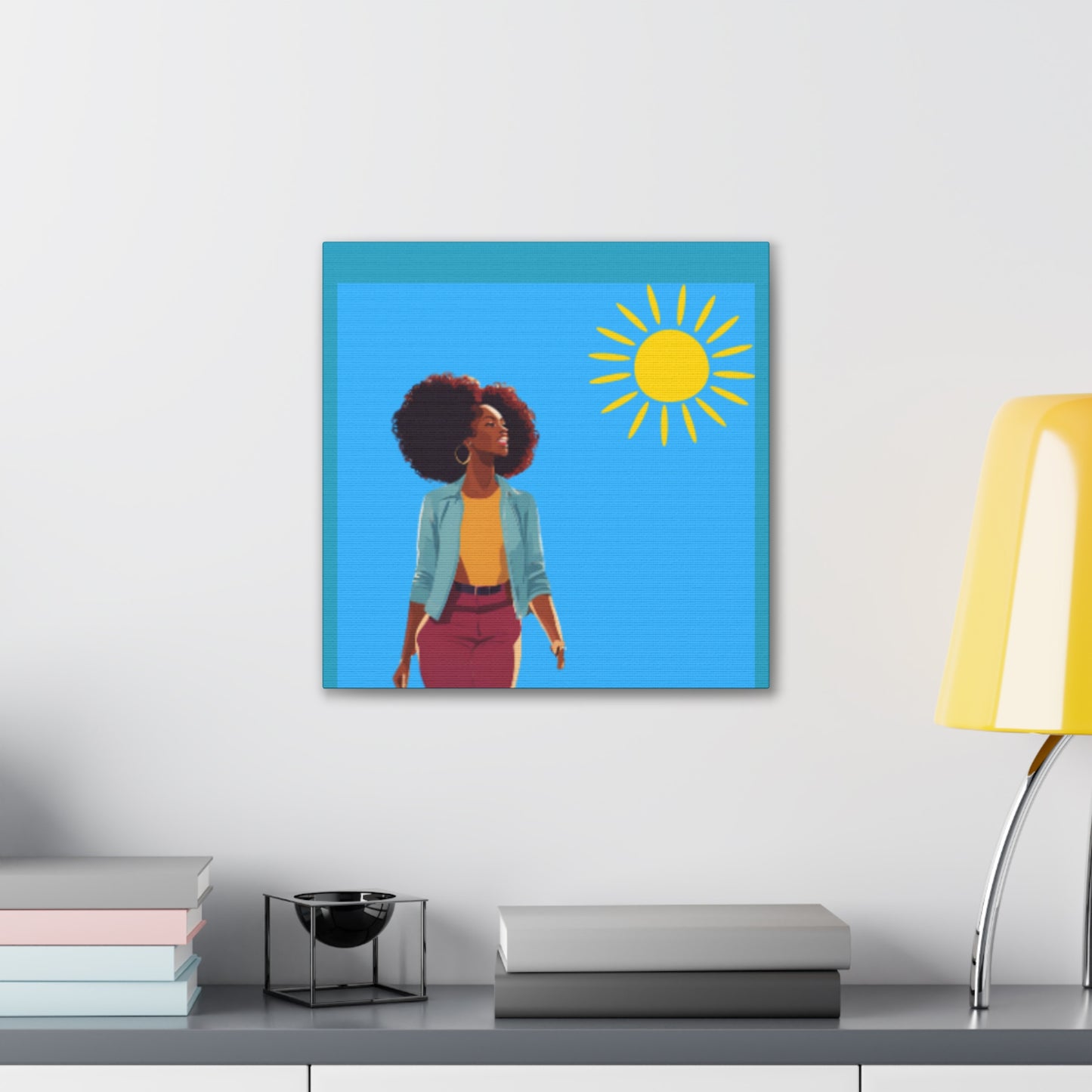 Sunshine Afro Woman Canvas Art - Vibrant Home Décor