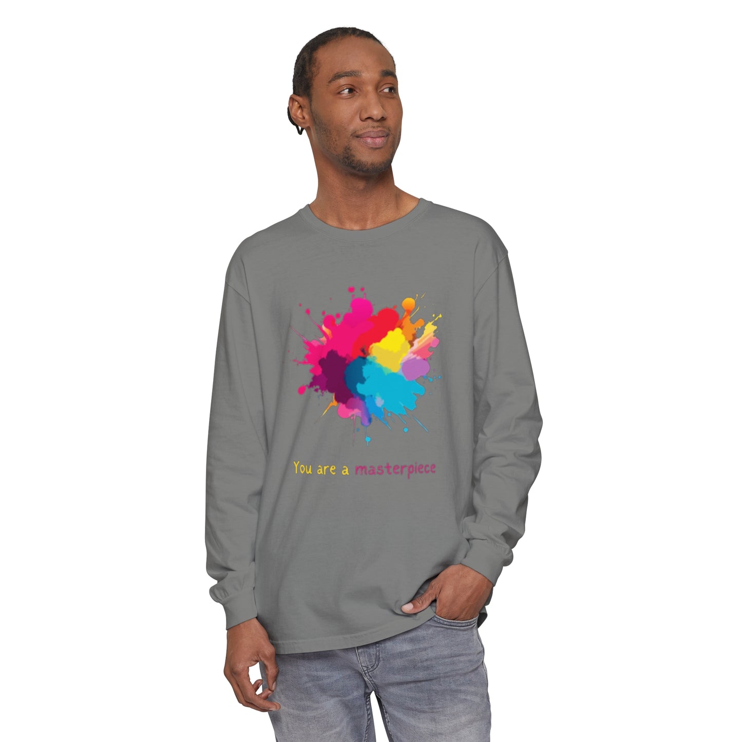 You Are A Masterpiece Long Sleeve T-Shirt - Colorful Art Tee for Creative Souls