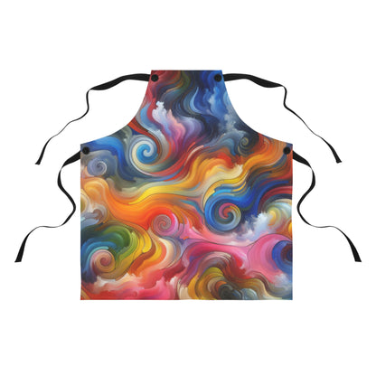 Vibrant Swirl Art Apron | Colorful Kitchen Cooking Apron for Chefs & Home Cooks