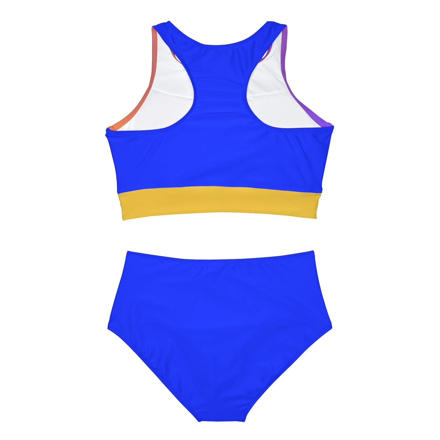 Sporty Colorful Bikini Set - Trendy Swimsuit for Active Beach Days