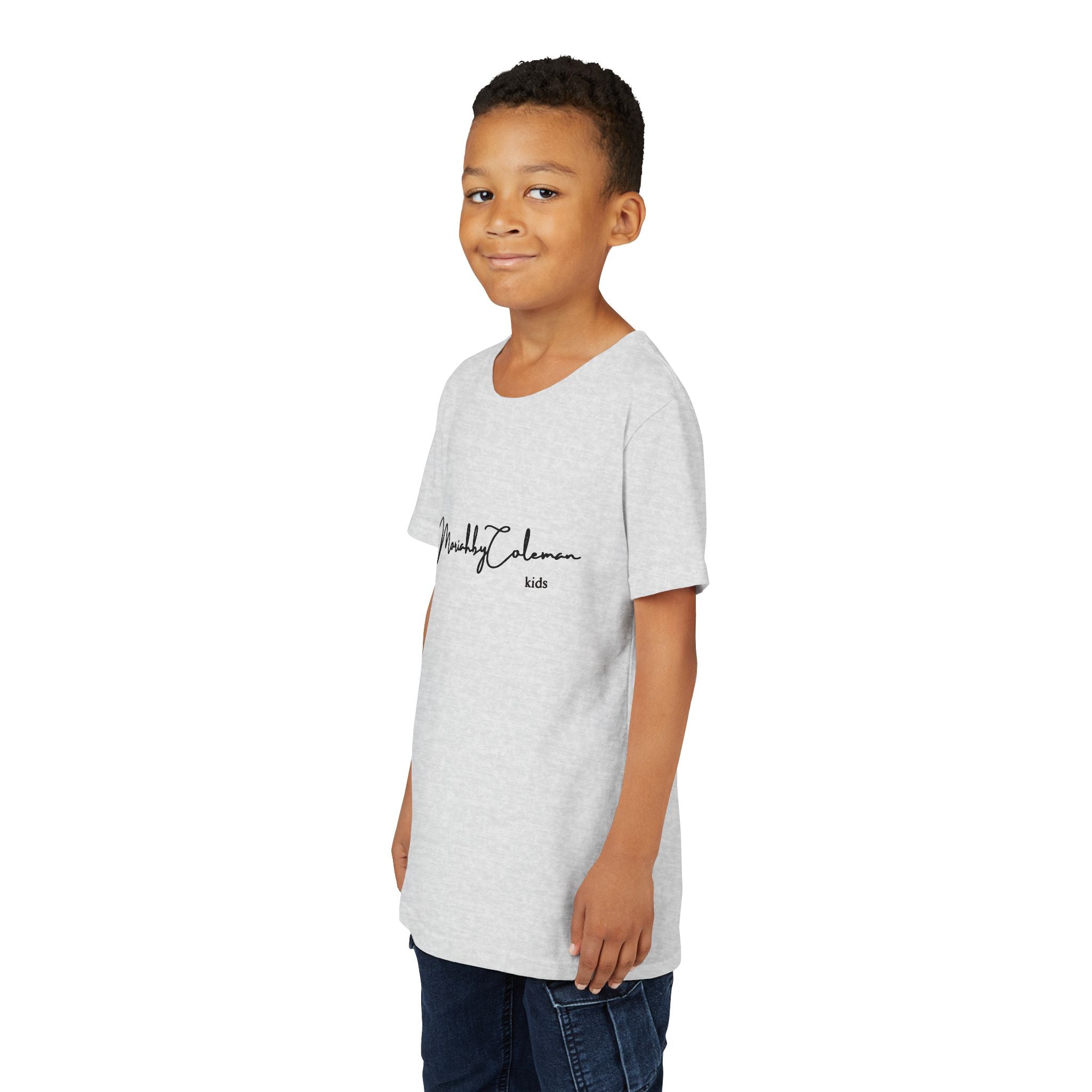 Stylish Youth Tee with Elegant Script Design, Perfect for Kids' Parties, Birthdays, Everyday Wear, Gift Ideas, and Family Photos