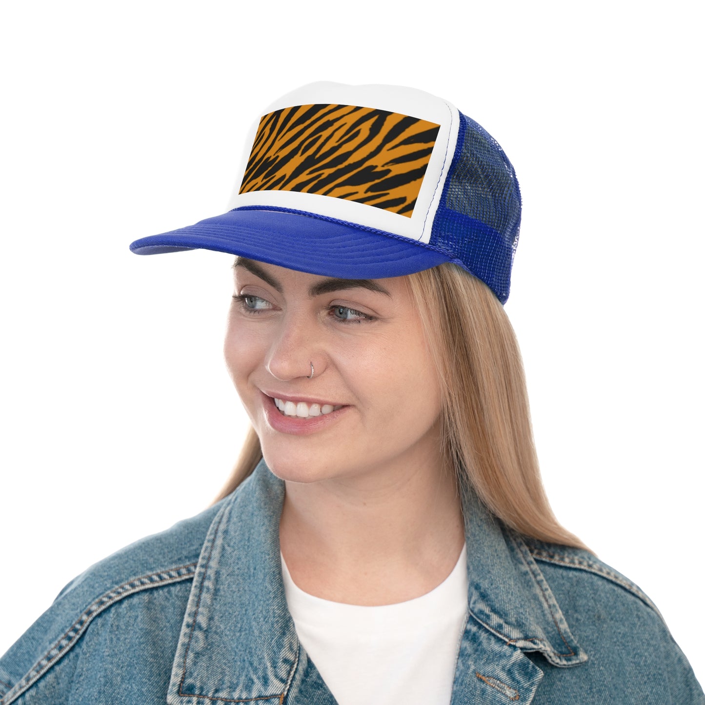 Stylish Tiger Print Trucker Cap - Trendy Outdoor Hat