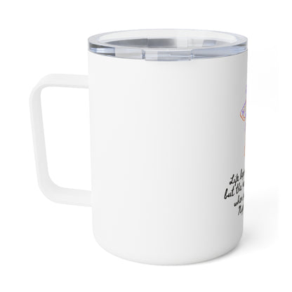 Insulated Coffee Mug - "Life Begins After Coffee" – 10oz, Perfect for Hustlers!